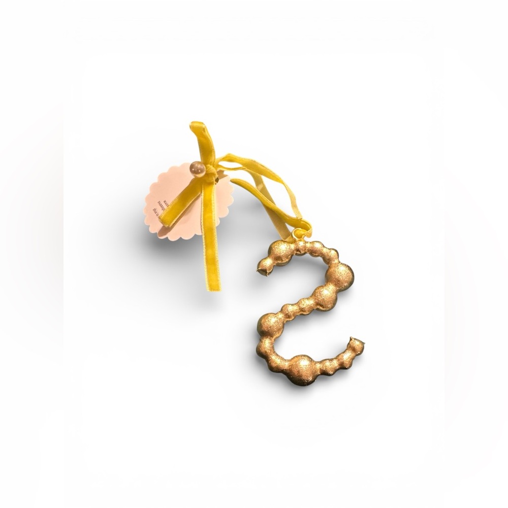 Anthropologie Pearl Golden Monogram Letter “S” Initial Ornament NWT - Picture 2 of 3